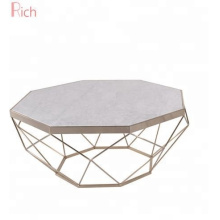 Marble top Stainless steel golden color coffee side table furniture